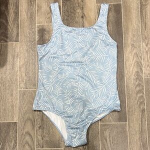 Imagine Perry Classic Light Blue Leaf-Print One-Piece Swimsuit